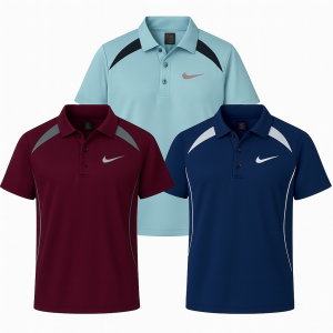Imported Fabric Sporty Vibe Polo | Combo Pack – Merron ,Blue & Neon Blue