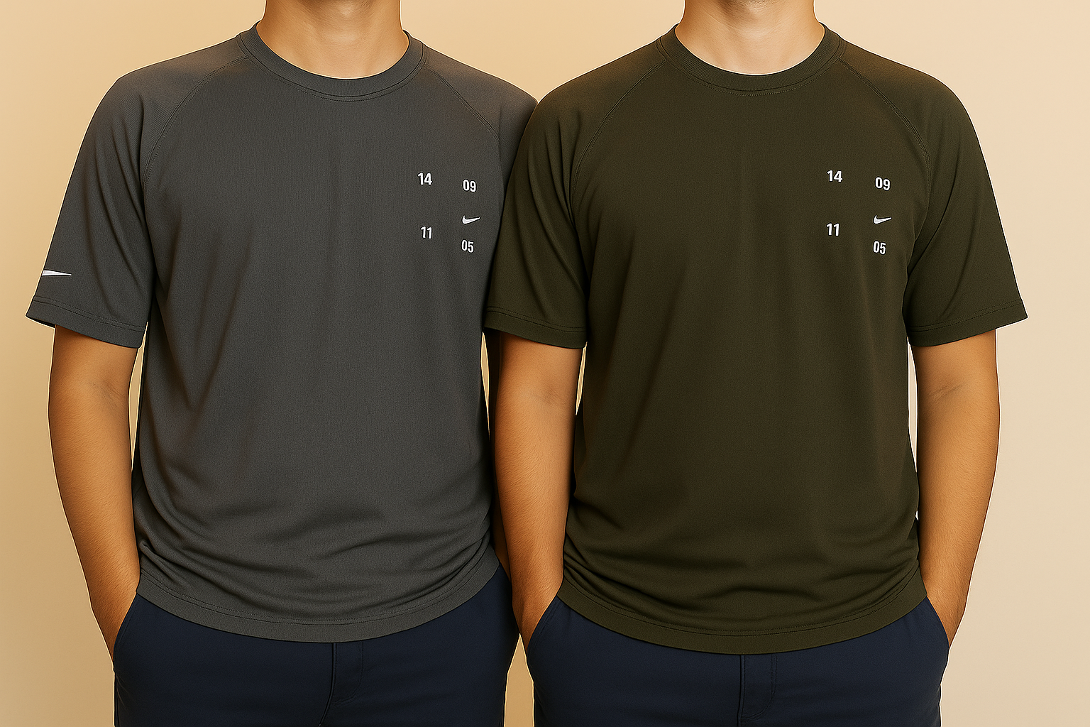 Nike Elite Drop-Shoulder T-Shirt — Gray & Ash  (Combo Pack)