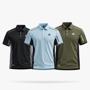 NovaSport Polo-Black,Pastel Blue & Olive