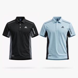NovaSport Polo-Black & Pastel Blue