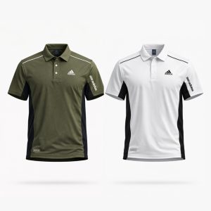 NovaSport Polo-Olive & White