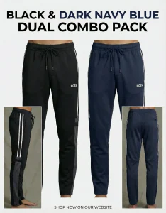 ComfortKnit Pro Trouser-Black & Navy Blue