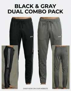 ComfortKnit Pro Trouser-Black & Gray Colour