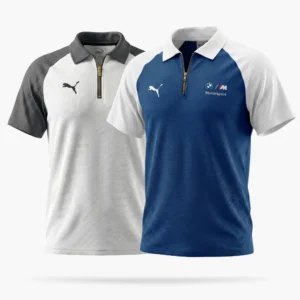 Motorsport Polo Combo (White & Blue)
