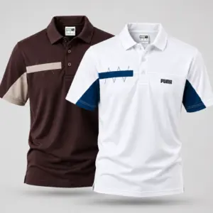 AeroFit Polo-Coffee & White(2 Pcs)