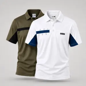 AeroFit Polo-Olive & White(2 Pcs)