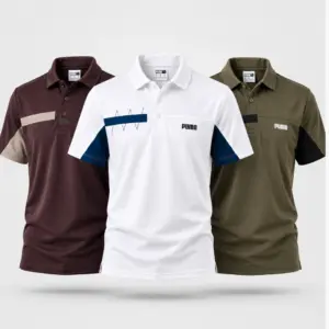 AeroFit Polo-Coffee,White, & Olive(3 Pcs)