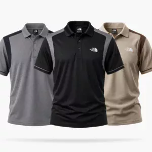 Essential Polo Tee-Gray,Black & Biscuit(3 Pcs)
