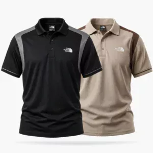 Essential Polo Tee-Black & Biscuit (2 Pcs)