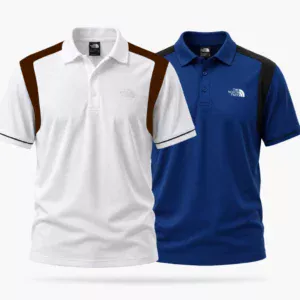 Essential Polo Tee-White & Blue(2 Pcs)