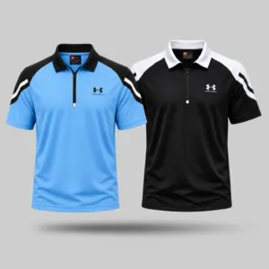 Armour Polo-Sky Blue & Black Colour