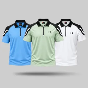 Armour Polo-Sky Blue,Mint Green & White