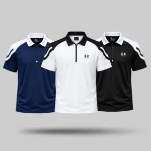 Armour Polo-Navy Blue,White & Black