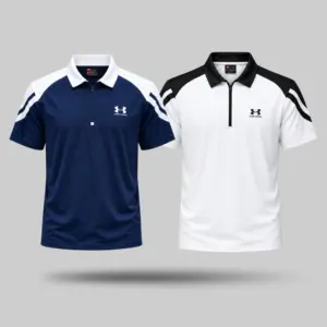 Armour Polo-Navy Blue & White