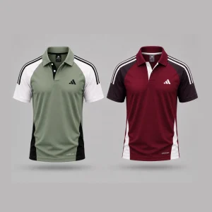 Sporty Polo –Olive & Merron | AP110